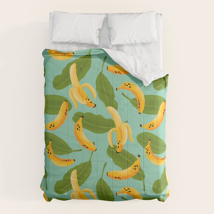 Banana Pattern on Aqua Blue Comforter Gallery Image 6