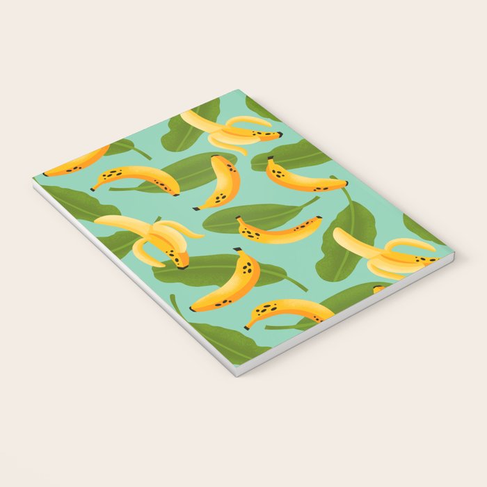 Banana Pattern on Aqua Blue Notebook Gallery Image 3