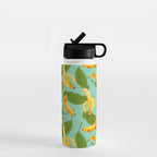 Banana Pattern on Aqua Blue Water Bottle Gallery Image 1
