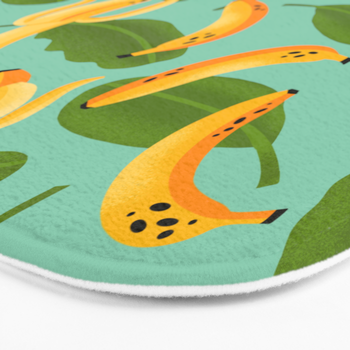Banana Pattern on Aqua Blue Bath Mat Gallery Image 3