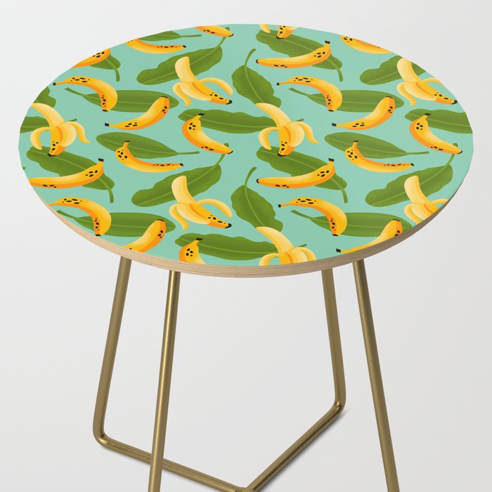 Banana Pattern on Aqua Blue Side Table Gallery Image 2