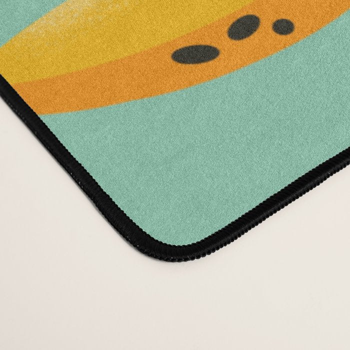 Banana Pattern on Aqua Blue Desk Mat Gallery Image 4