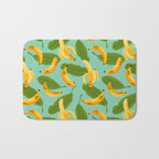 Banana Pattern on Aqua Blue Bath Mat Gallery Image 1