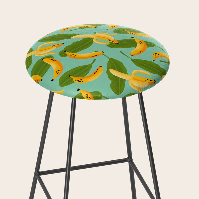 Banana Pattern on Aqua Blue Stool Gallery Image 2