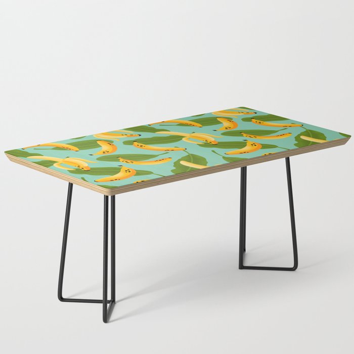 Banana Pattern on Aqua Blue Coffee Table Gallery Image 1