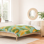Banana Pattern on Aqua Blue Duvet Cover Gallery Image 2