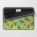 Banana Pattern on Aqua Blue Laptop Sleeve Gallery Image 2