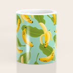 Banana Pattern on Aqua Blue Coffee Mug Gallery Image 4