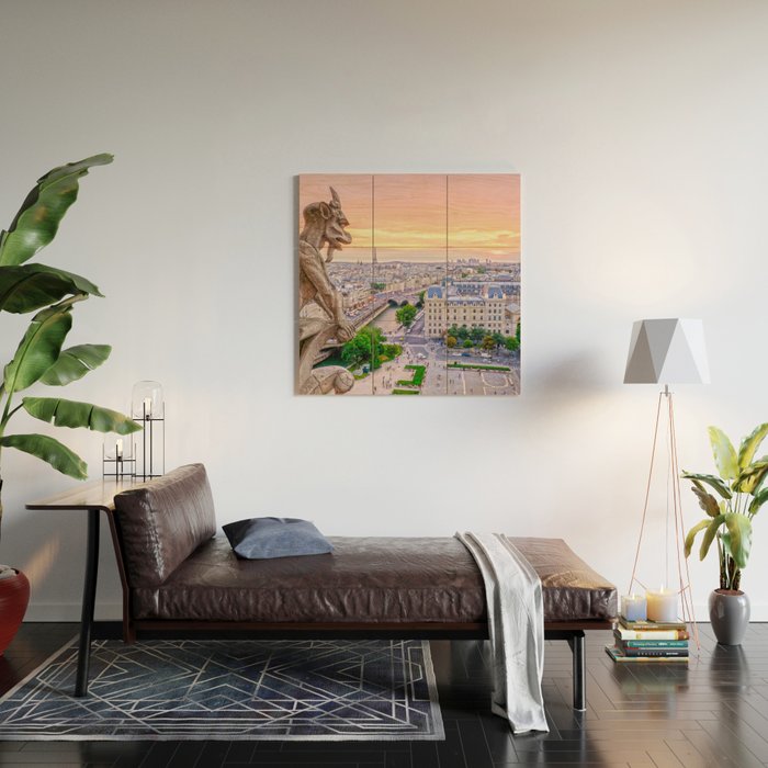Paris City Wood Wall Art Gallery Image 2