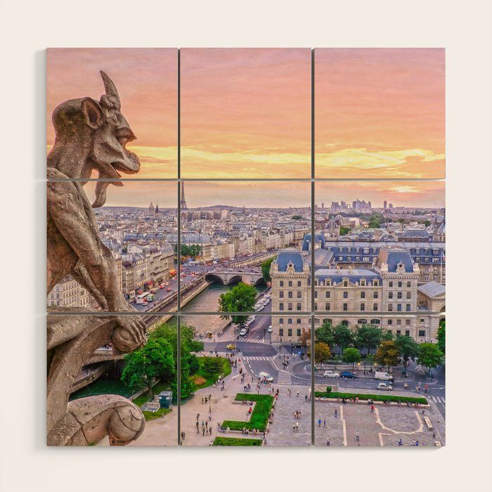 Paris City Wood Wall Art Gallery Image 1