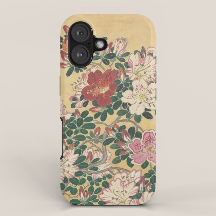 Vintage Flowers Azalea Japanese Painting iPhone Case Gallery Image 1