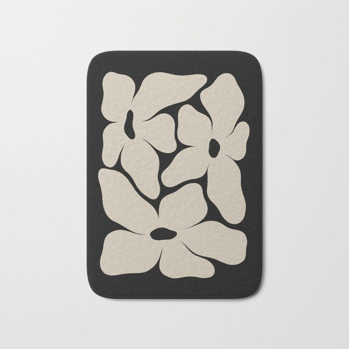 Vanilla Flower black Bath Mat Gallery Image 1