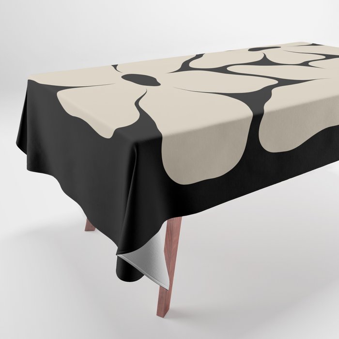 Vanilla Flower black Tablecloth Gallery Image 1