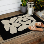 Vanilla Flower black Outdoor Rug Gallery Image 2
