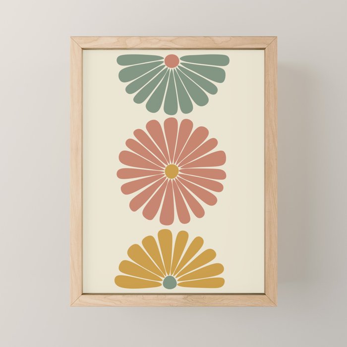 Retro Summer Daisies I Mini Art Print Gallery Image 1
