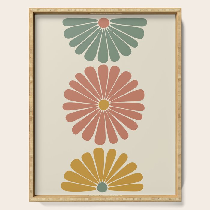 Retro Summer Daisies I Serving Tray Gallery Image 1