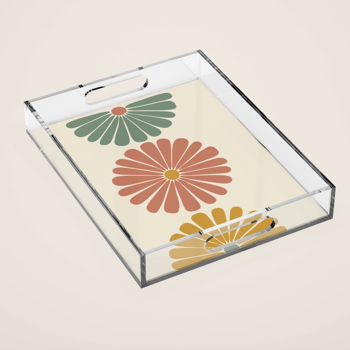 Retro Summer Daisies I Acrylic Tray Gallery Image 1