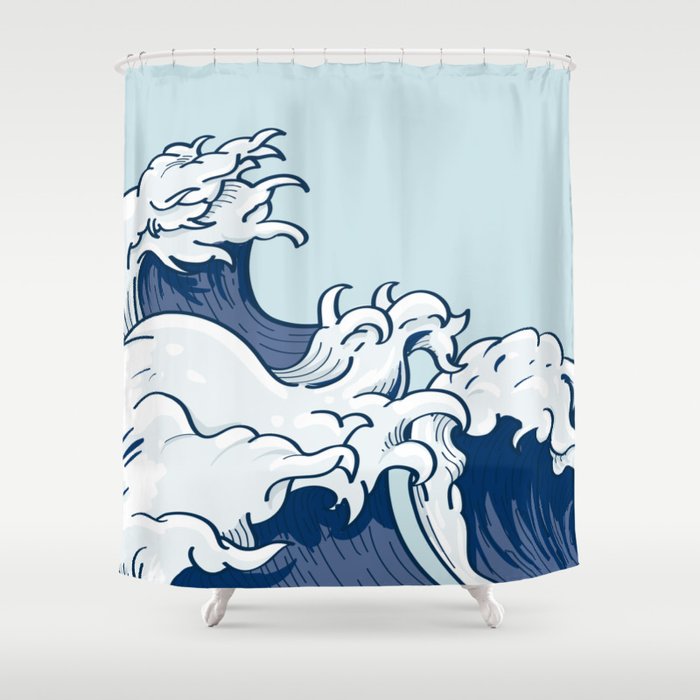 The Great Kanagawa Japanese Wave Shower Curtain Gallery Image 1
