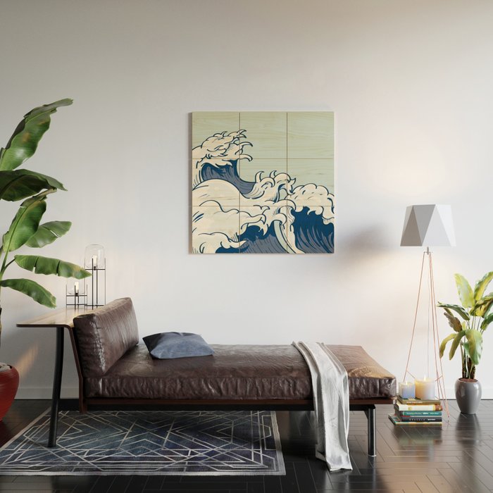 The Great Kanagawa Japanese Wave Wood Wall Art Gallery Image 2