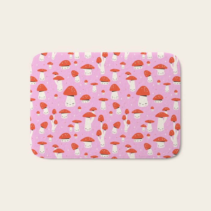 Cute Mushroom Pattern Bath Mat Gallery Image 1