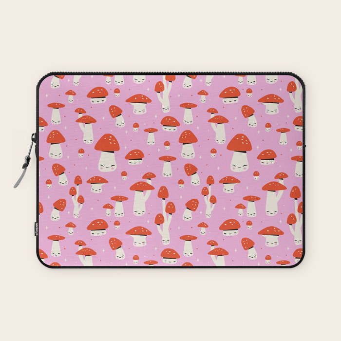 Cute Mushroom Pattern Laptop Sleeve Gallery Image 1