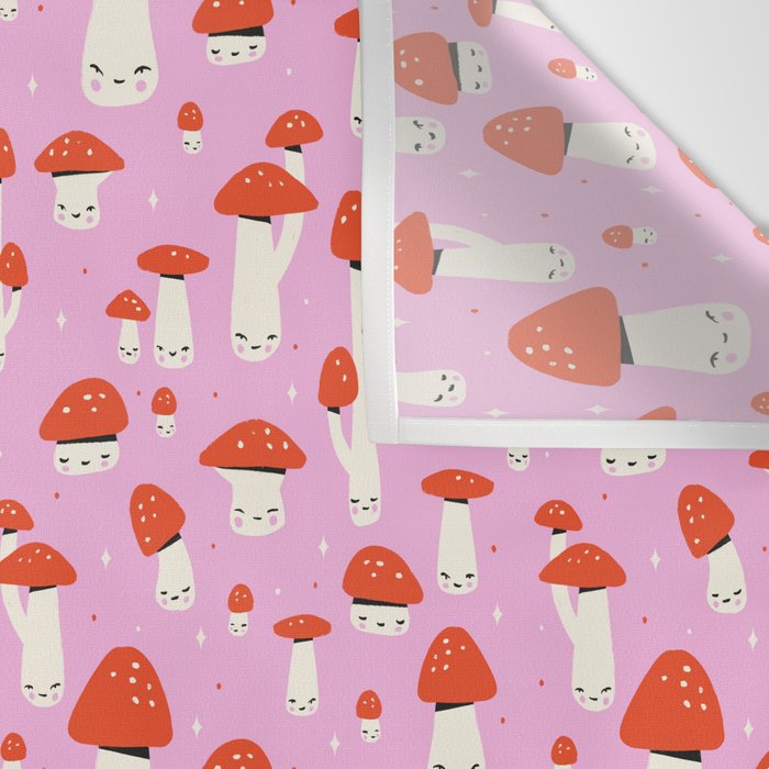 Cute Mushroom Pattern Wall Tapestry Gallery Image 3