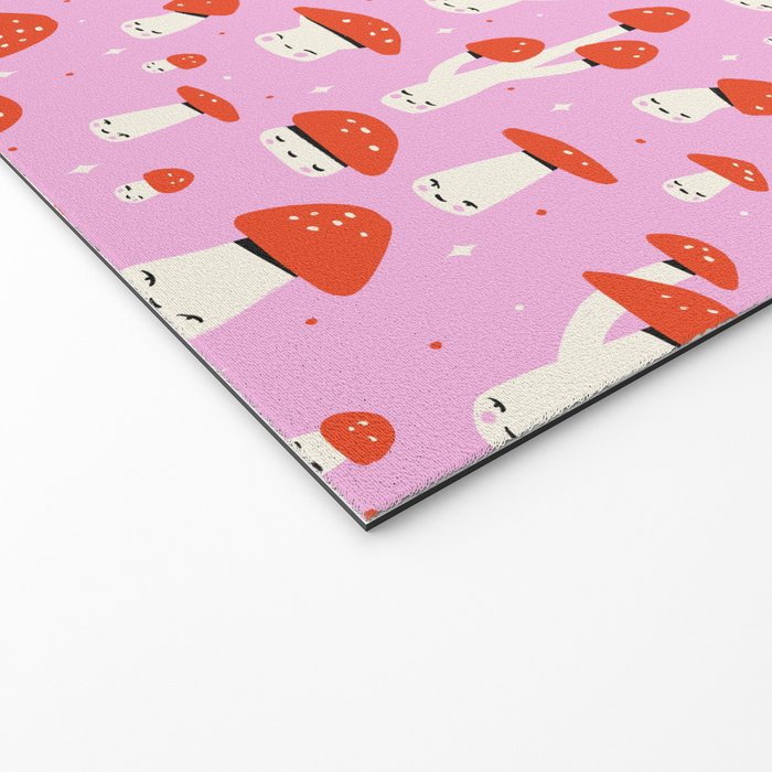 Cute Mushroom Pattern Welcome Mat Gallery Image 2