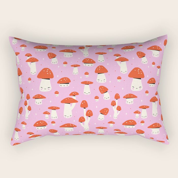 Cute Mushroom Pattern Rectangular Pillow Gallery Image 1