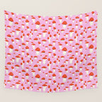 Cute Mushroom Pattern Wall Tapestry Gallery Image 4