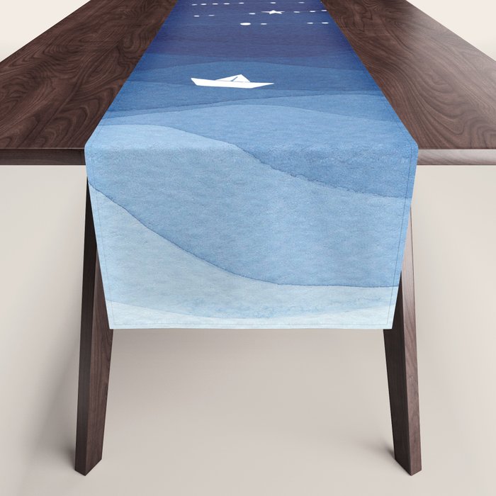 Garland of Stars IV, night sky Table Runner Gallery Image 1