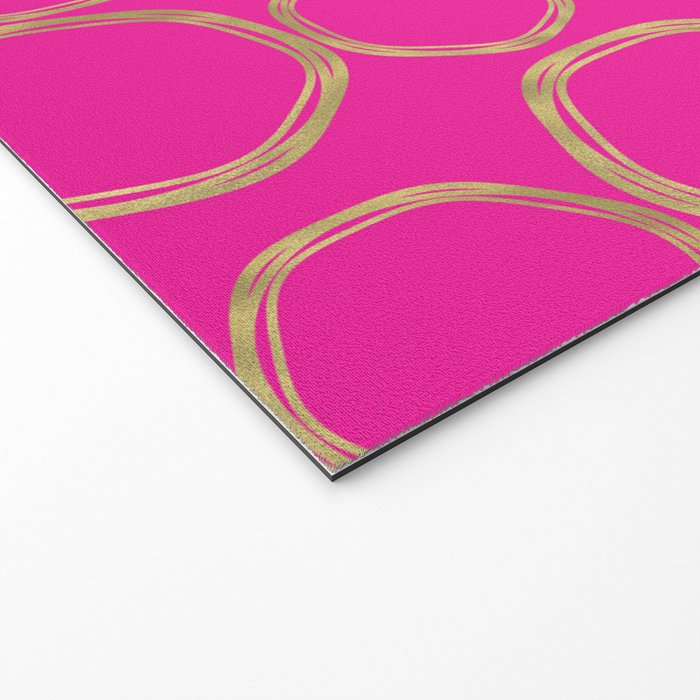 Hot Pink & Gold Circles Welcome Mat Gallery Image 2