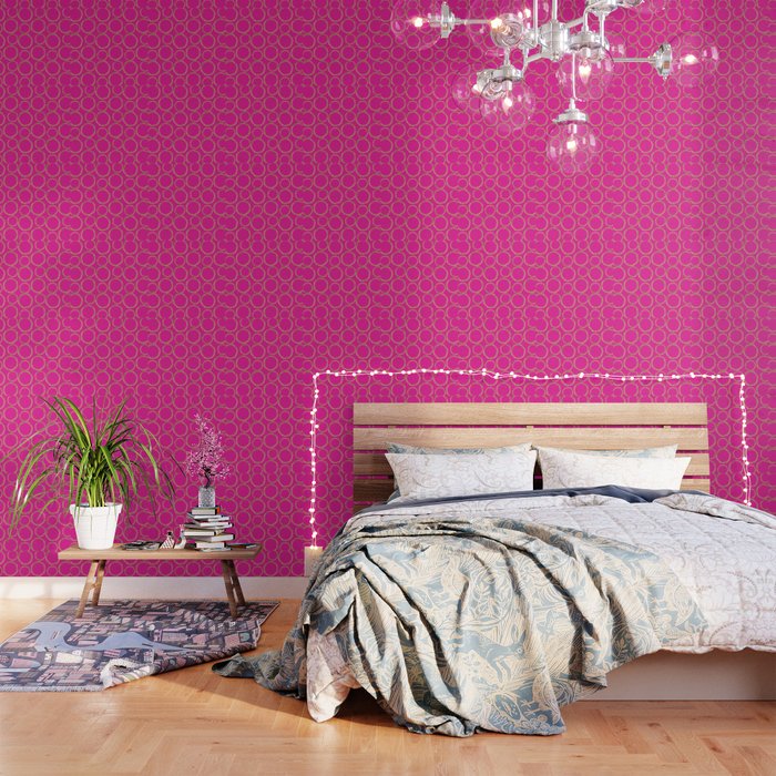 Hot Pink & Gold Circles Wallpaper Gallery Image 3