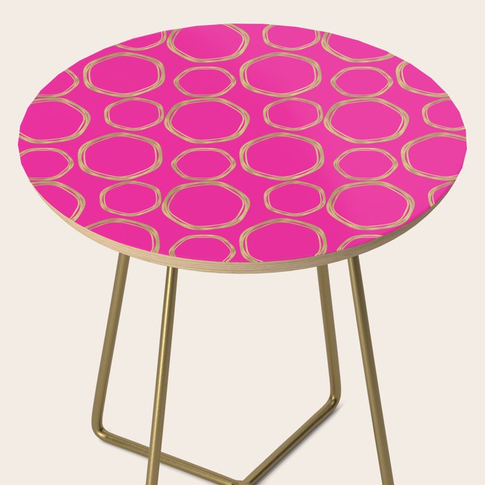 Hot Pink & Gold Circles Side Table Gallery Image 2