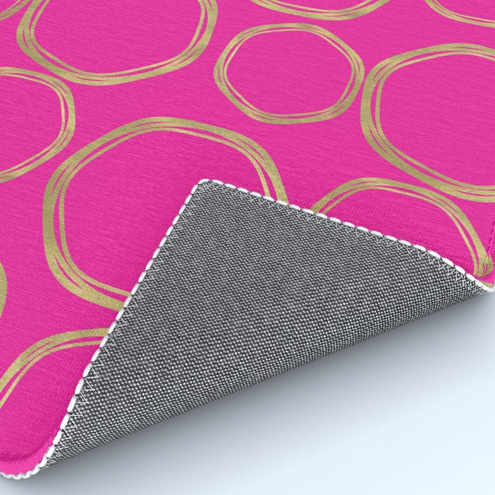 Hot Pink & Gold Circles Rug Gallery Image 4