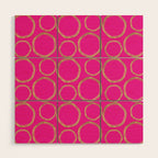 Hot Pink & Gold Circles Wood Wall Art Gallery Image 1
