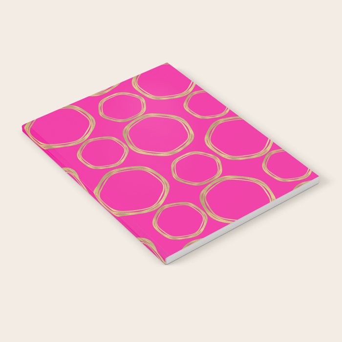 Hot Pink & Gold Circles Notebook Gallery Image 1