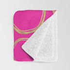 Hot Pink & Gold Circles Throw Blanket Gallery Image 3