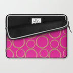 Hot Pink & Gold Circles Laptop Sleeve Gallery Image 2