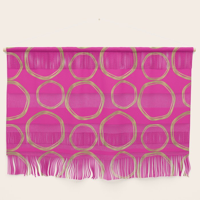 Hot Pink & Gold Circles Wall Hanging Gallery Image 1