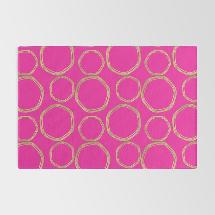 Hot Pink & Gold Circles Rug Gallery Image 2