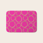 Hot Pink & Gold Circles Bath Mat Gallery Image 1