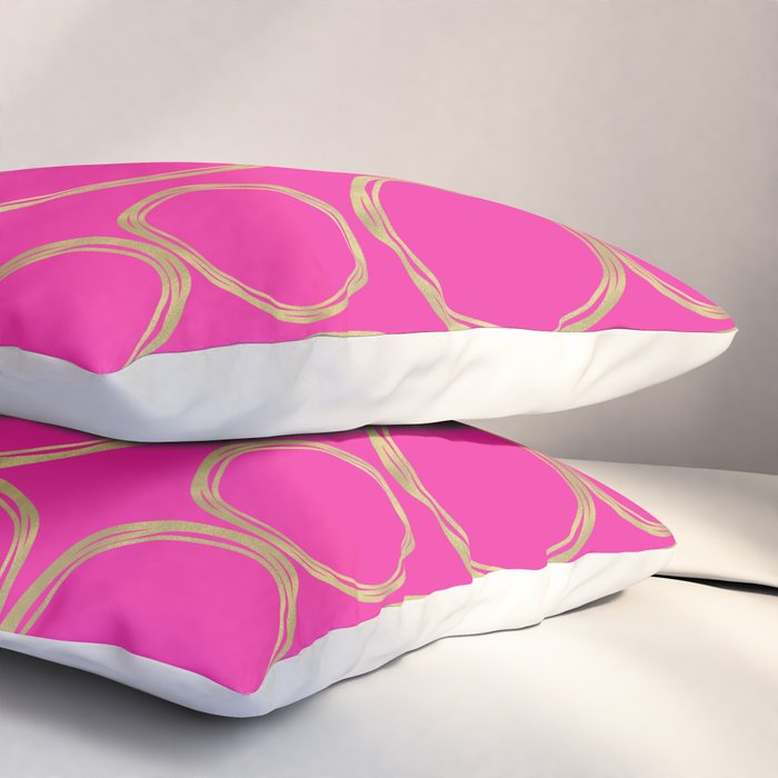 Hot Pink & Gold Circles Pillow Sham Gallery Image 3