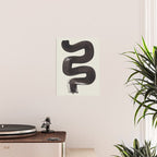 Black & White Minimalist Abstract Shapes Patterns Black Ink Painting Poster Gallery Image 2