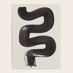 Black & White Minimalist Abstract Shapes Patterns Black Ink Painting Poster Gallery Image 4