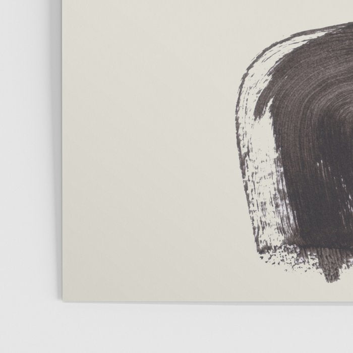 Black & White Minimalist Abstract Shapes Patterns Black Ink Painting Poster Gallery Image 3