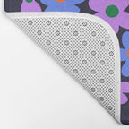 Retro Flowers: Midnight Black Edition Bath Mat Gallery Image 2