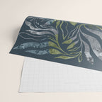 Endless Dark Leaf Illustration 1.1 Celestial Blue-Green Wrapping Paper Gallery Image 2