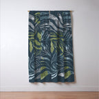 Endless Dark Leaf Illustration 1.1 Celestial Blue-Green Window Curtain Gallery Image 3
