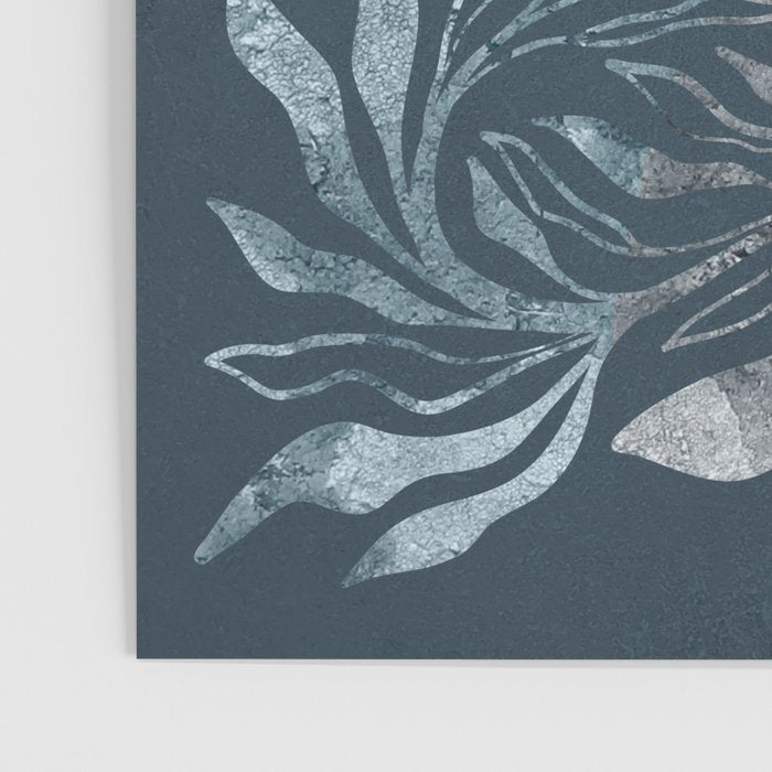 Endless Dark Leaf Illustration 1.1 Celestial Blue-Green Poster Gallery Image 3