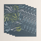 Endless Dark Leaf Illustration 1.1 Celestial Blue-Green Wrapping Paper Gallery Image 3